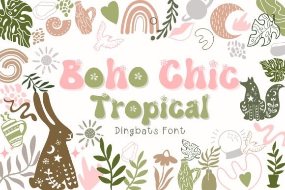Boho Chic Tropical: A Delicate Dingbats Typeface for Editorial Design
