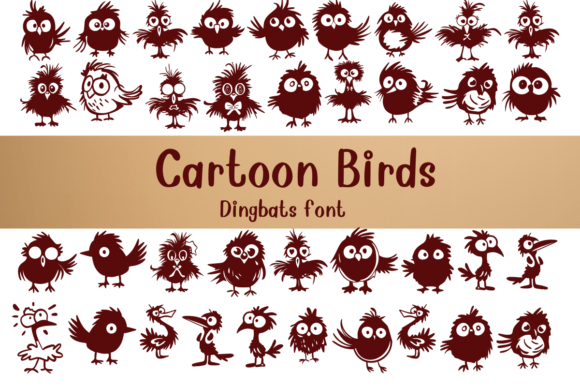 Cartoon Birds: A Creative Dingbats Font for Distinctive Branding