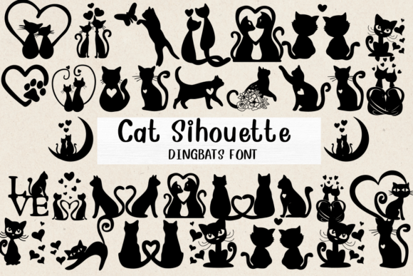 Cat Silhouette: A Playful Dingbat Typeface for Campaign Design