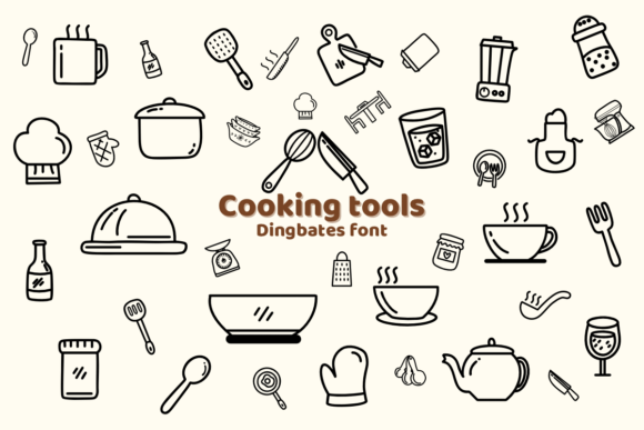 Cooking Tools: A Playful Dingbat Font for Editorial Design