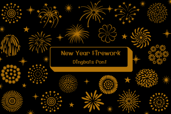 New Year Firework: A Playful Dingbat Font for Festive Branding