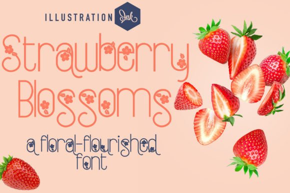 Strawberry Blossoms: A Whimsical Decorative Typeface for Digital Branding