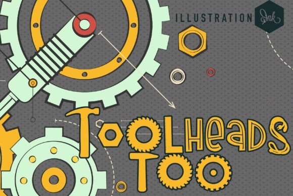 Toolheads Too: A Playful Decorative Font for Editorial Design